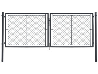 Brána IDEAL II. dvoukřídlá, 3605x1950, Zn+PVC, antracit