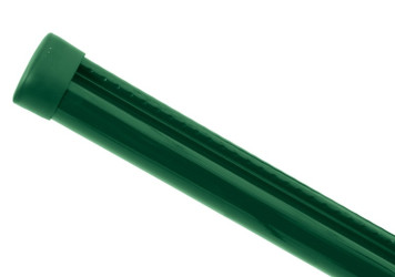 Sloupek kulatý PILCLIP Zn + PVC s montážní lištou 2000/48/1,5mm, zelená čepička