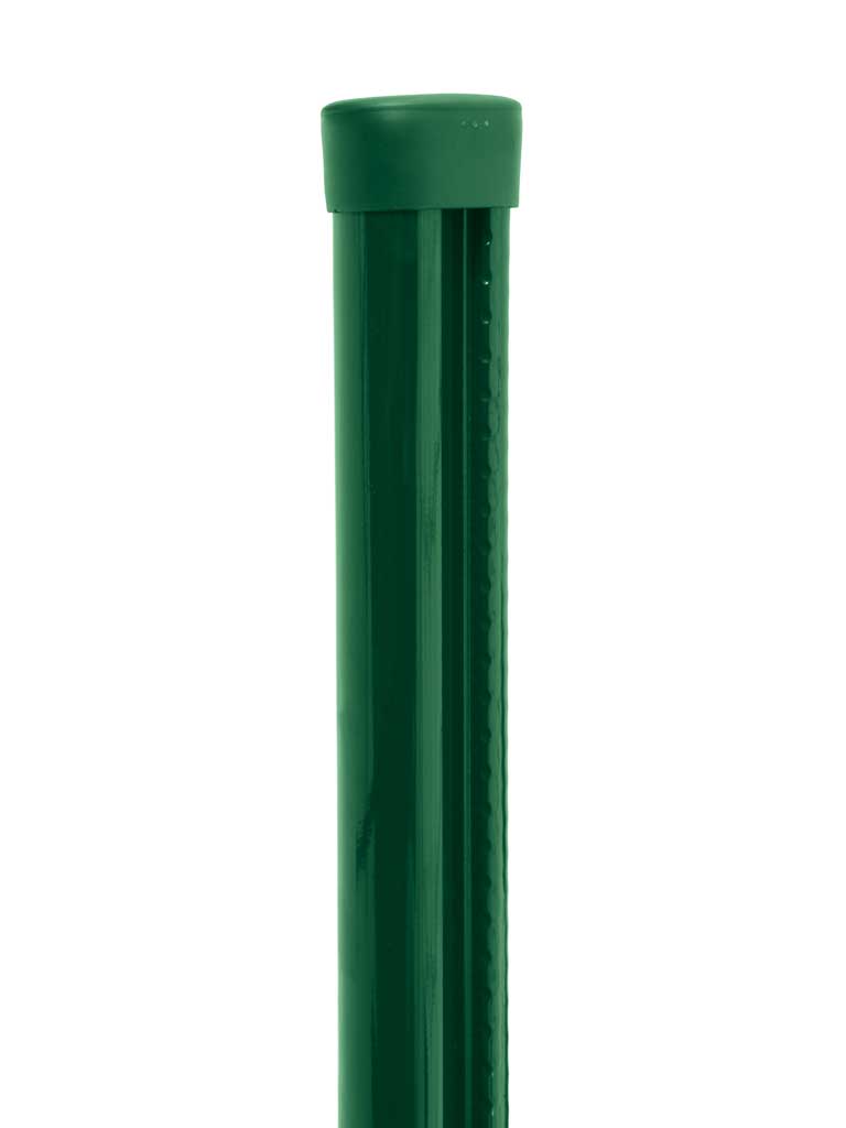 Sloupek kulatý PILCLIP Zn + PVC s montážní lištou 2500/60/1,5mm, zelená čepička, 8595068454312 PLOTY Sklad10 5