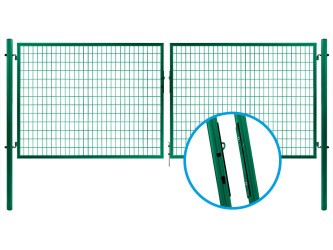 Brána SOLID dvoukřídlá, 3542x1950mm, Zn+PVC, zelená