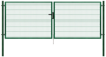 Brána PILOFOR dvoukřídlá, 4118x1045 mm, zelená