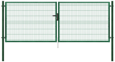 Brána PILOFOR dvoukřídlá, 4118x1545 mm, zelená