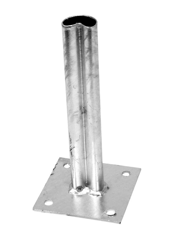 Patka Zn k montáži kulatého sloupku PILCLIP na betonový základ Ø 48 mm 8595068446706 PLOTY Sklad10 5